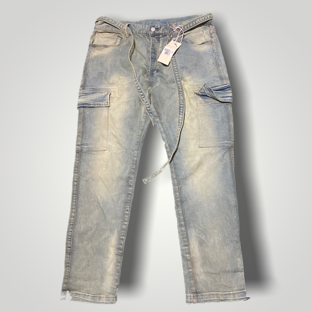 MNML CARGO BLUE JEANS (NWT)
